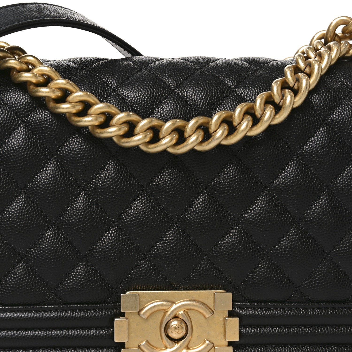 Caviar Quilted Medium Boy Flap Black