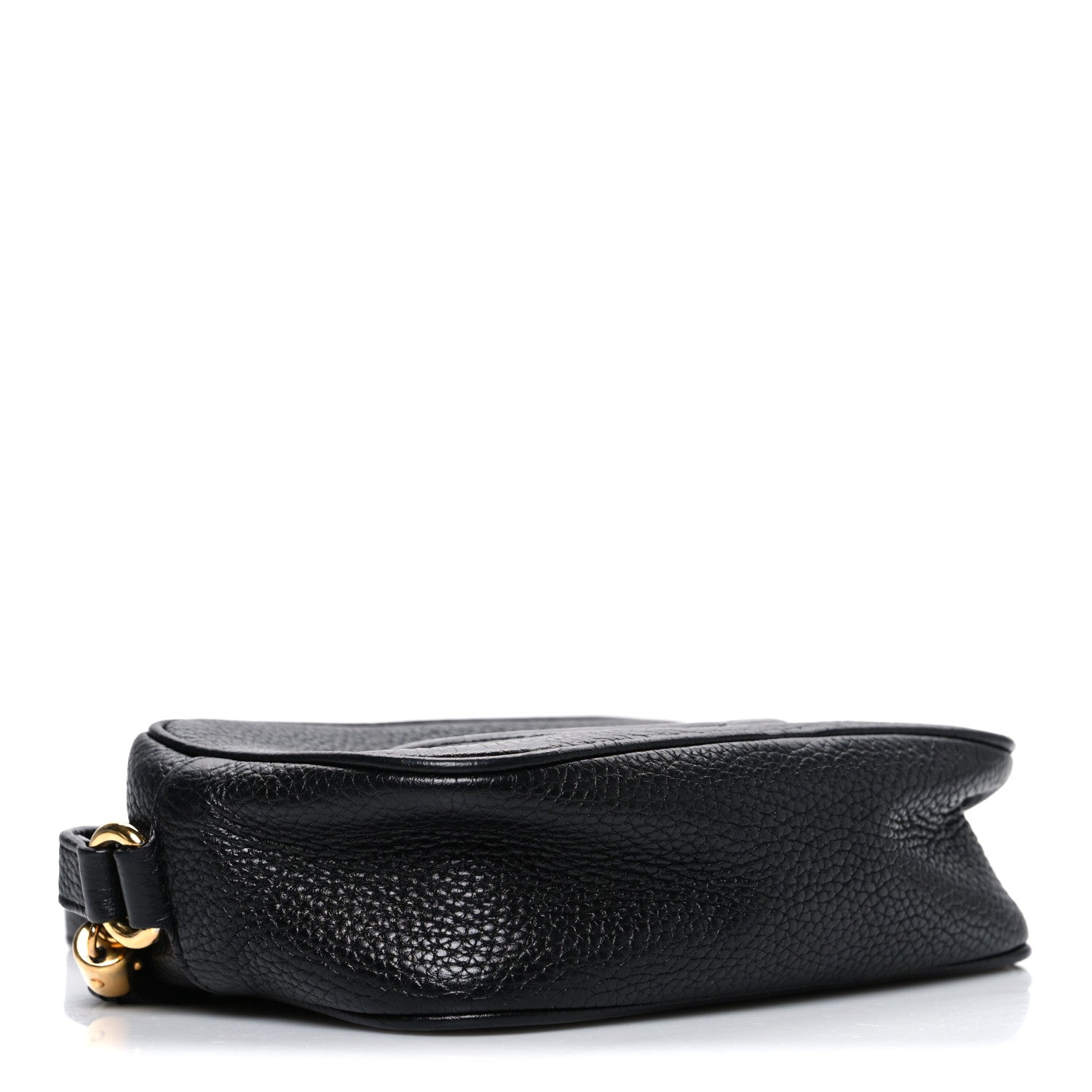Pebbled Calfskin Small Soho Disco Bag Black