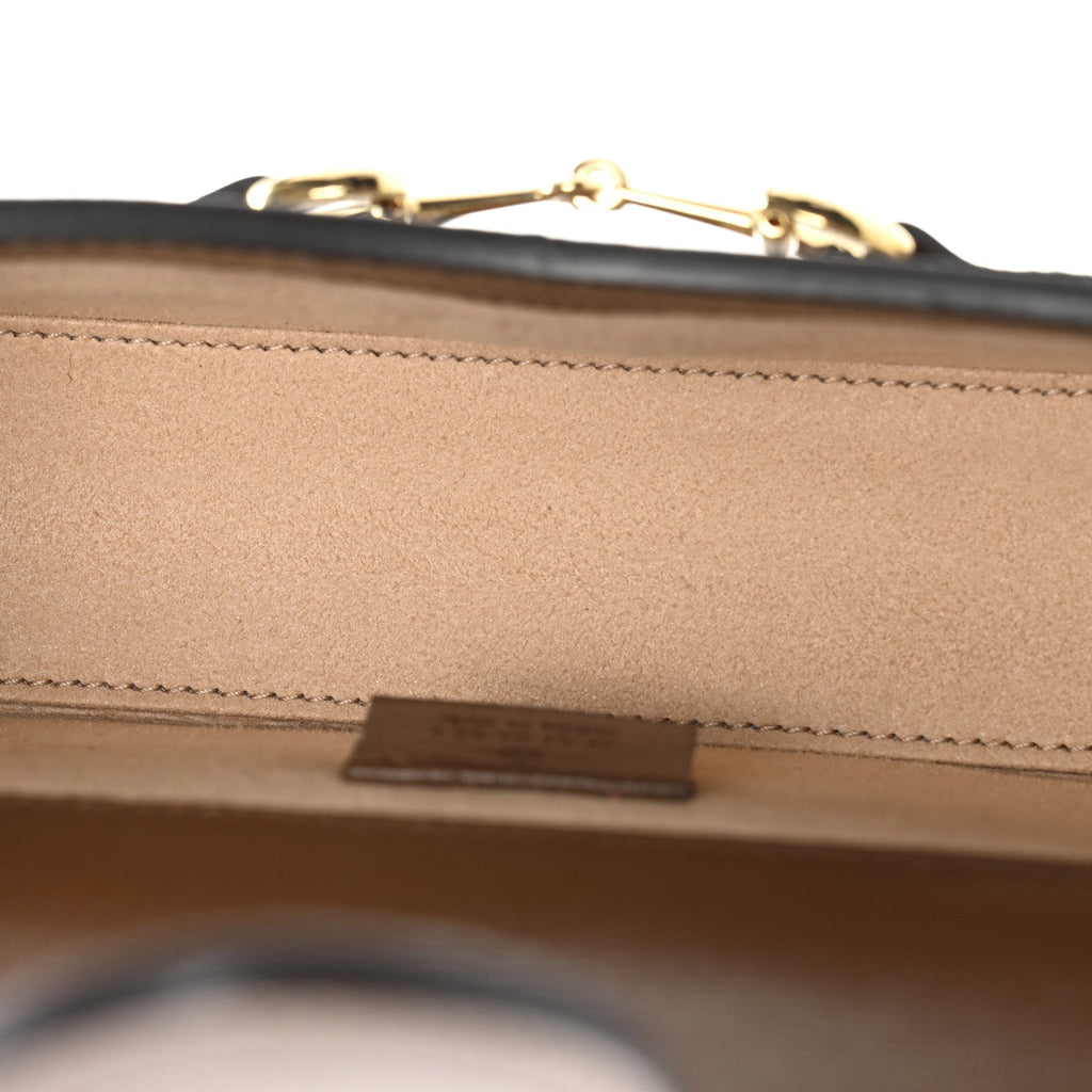 GG Supreme Monogram Mini Horsebit 1955 Shoulder Bag Beige Brown Sugar