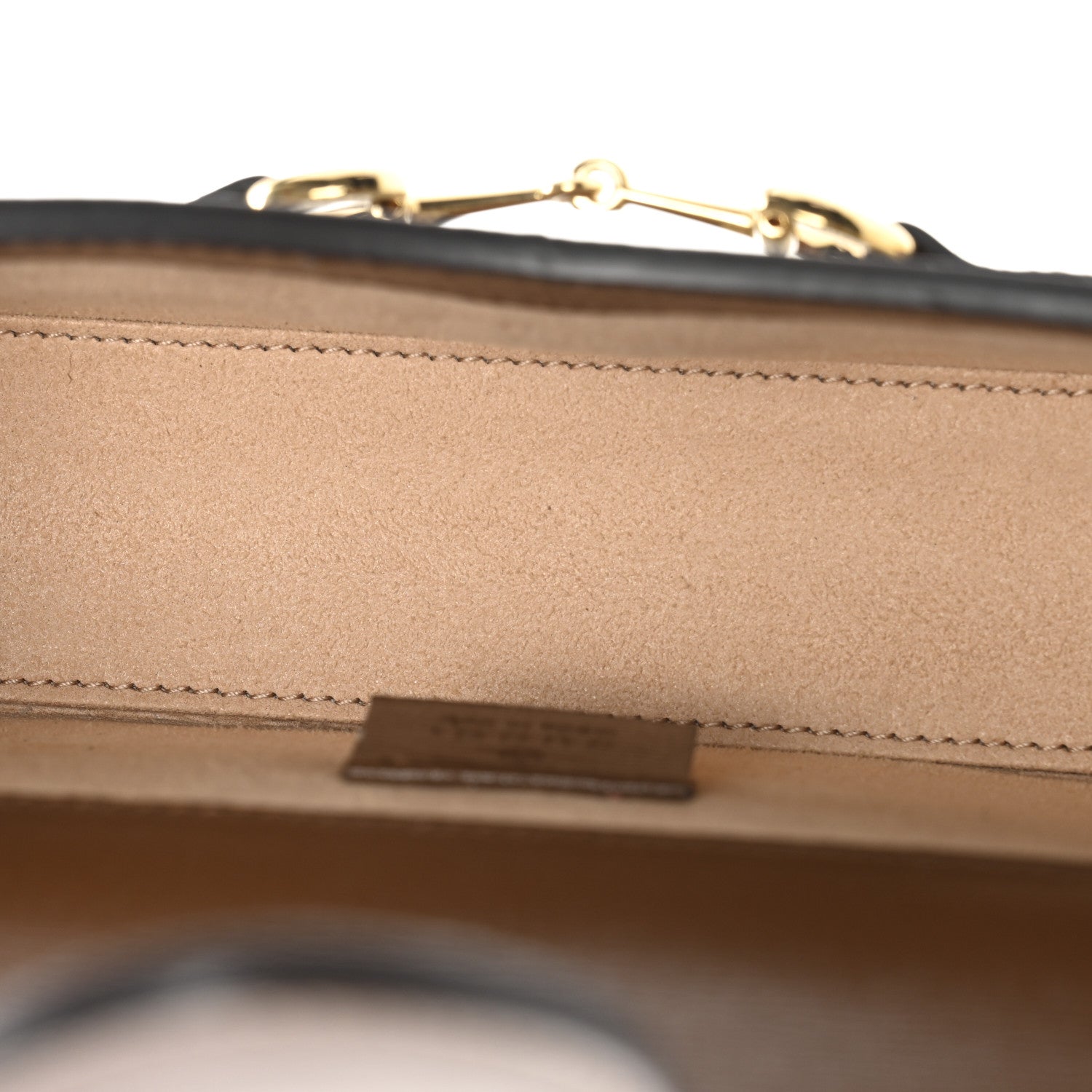 GG Supreme Monogram Mini Horsebit 1955 Shoulder Bag Beige Brown Sugar