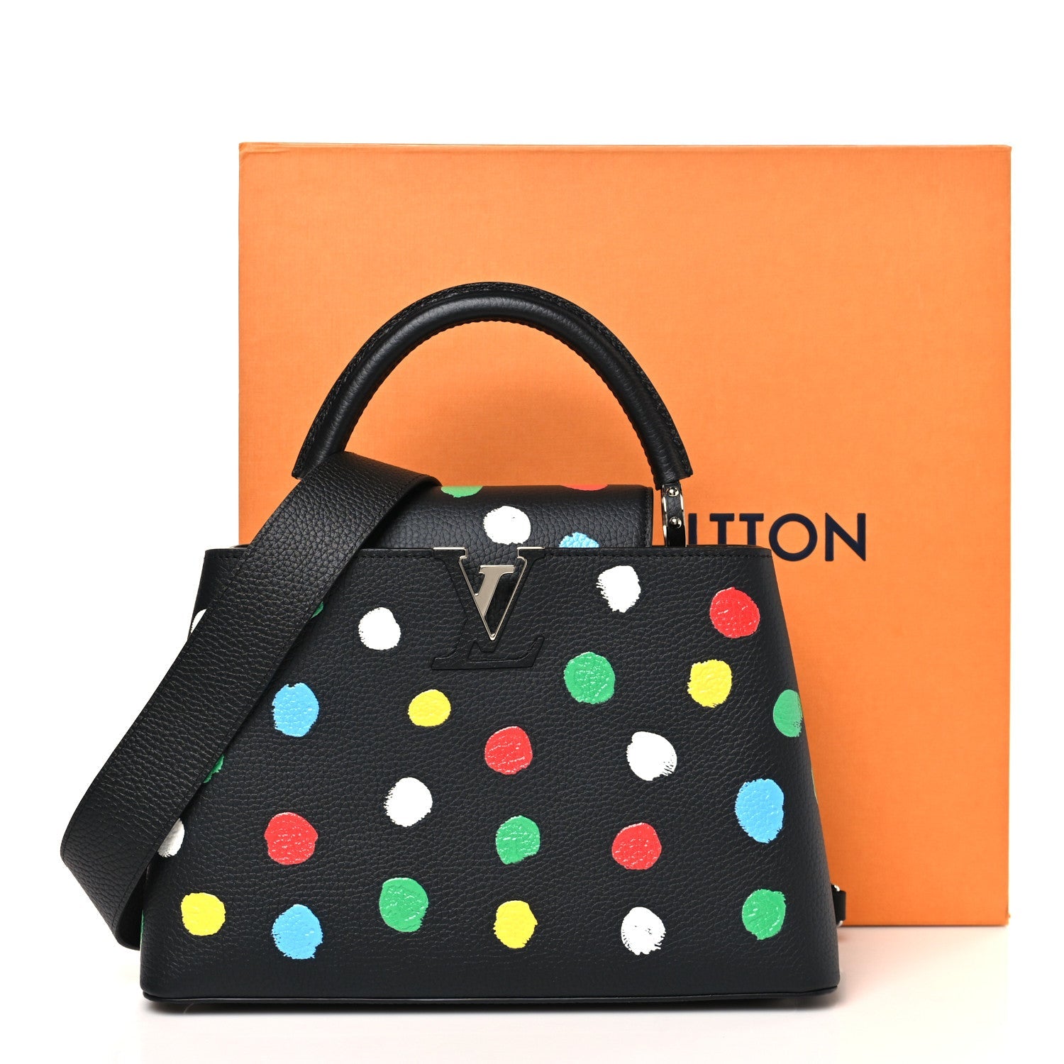 LV X YK Taurillon Capucines MM Black