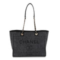 Woven Straw Raffia Small Deauville Tote Blue