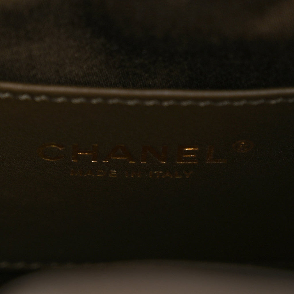 Canvas Quilted Small Chanel 25 Handbag Khaki