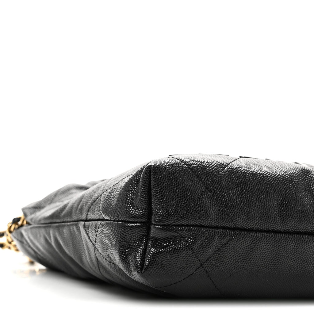 Shiny Caviar Quilted Monochrome Mini Chanel 22 Black