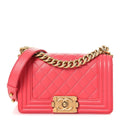 Caviar Quilted Small Boy Flap Pink