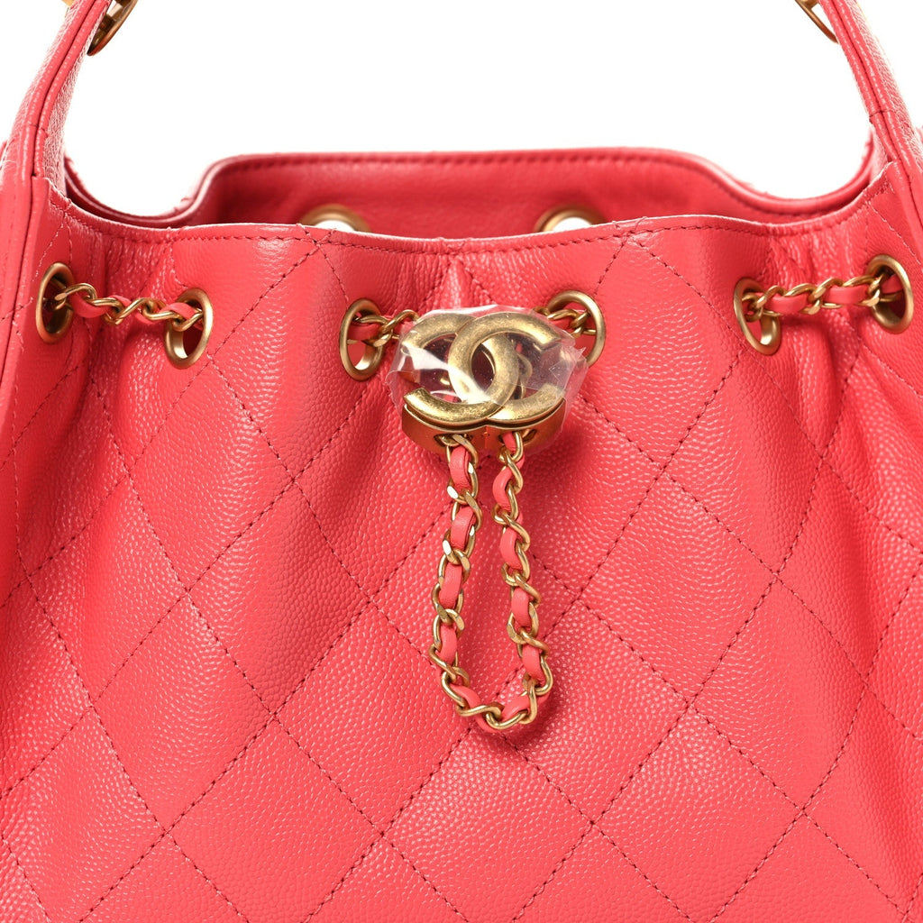 Caviar Quilted Mini Chanel 25 Handbag Coral