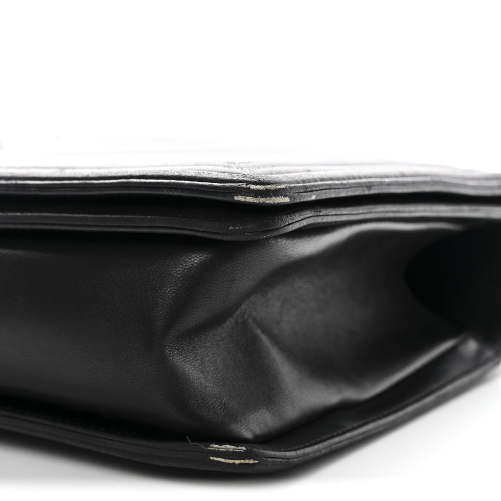 Calfskin Chevron Quilted New Medium Boy Flap Black