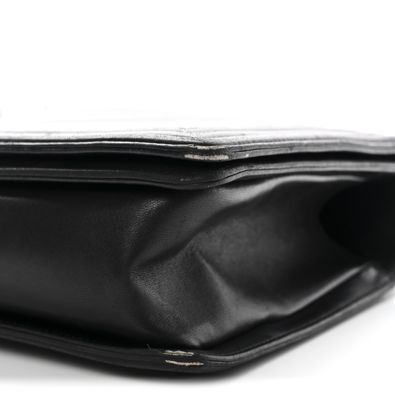 Calfskin Chevron Quilted New Medium Boy Flap Black