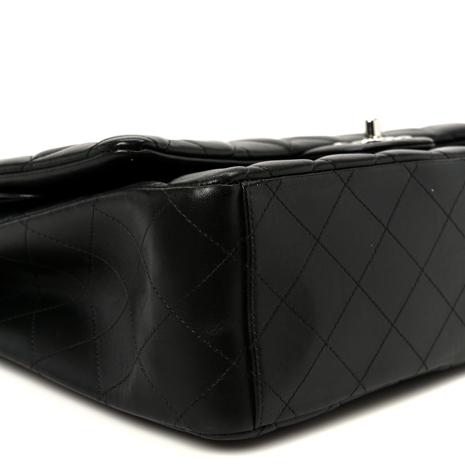 Lambskin Quilted Maxi Double Flap Black