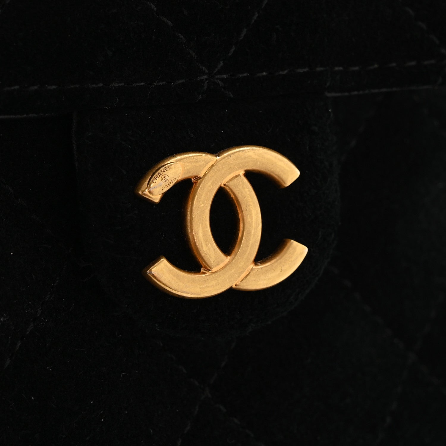Suede Quilted Medium Chanel 25 Handbag Black