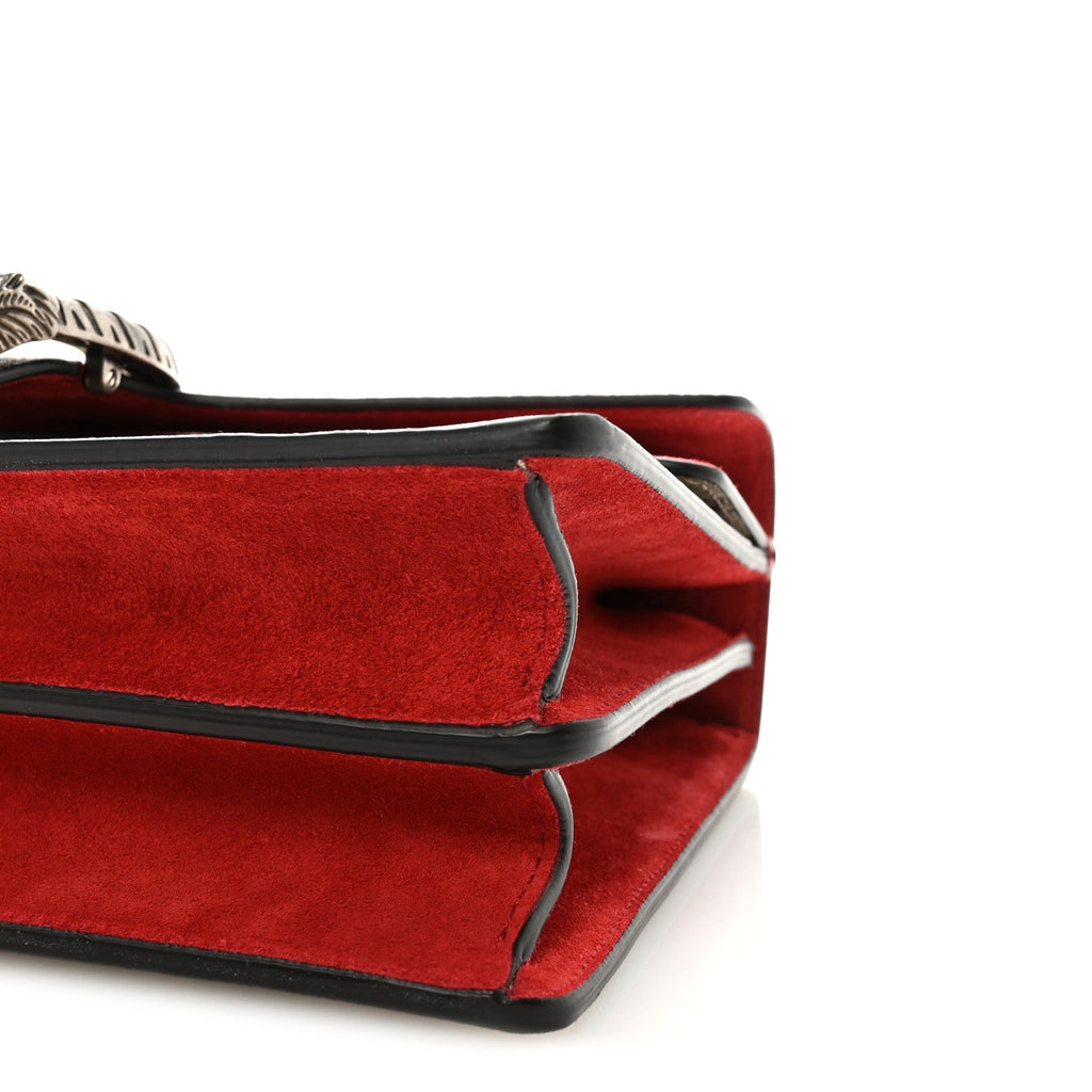 GG Supreme Monogram Suede Small Dionysus Shoulder Bag Beige Ebony Vulcanic Red