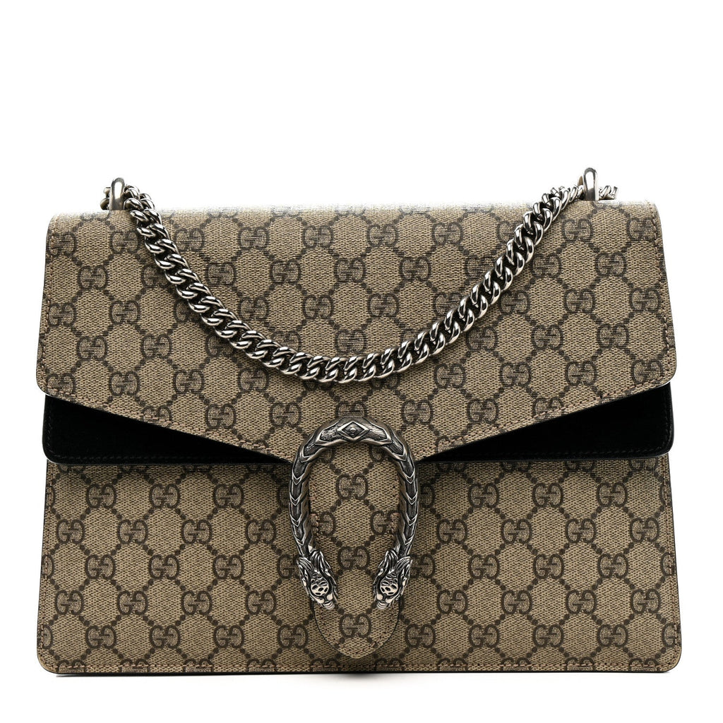 GG Supreme Monogram Medium Dionysus Shoulder Bag Black