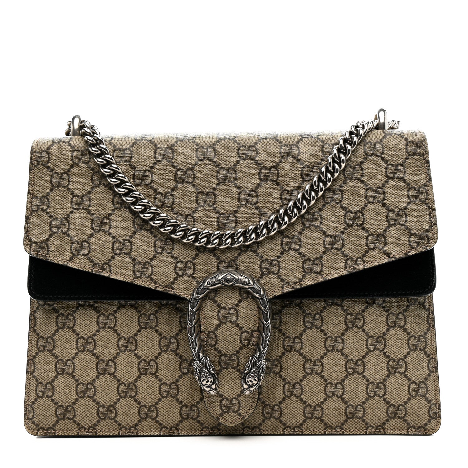 GG Supreme Monogram Medium Dionysus Shoulder Bag Black