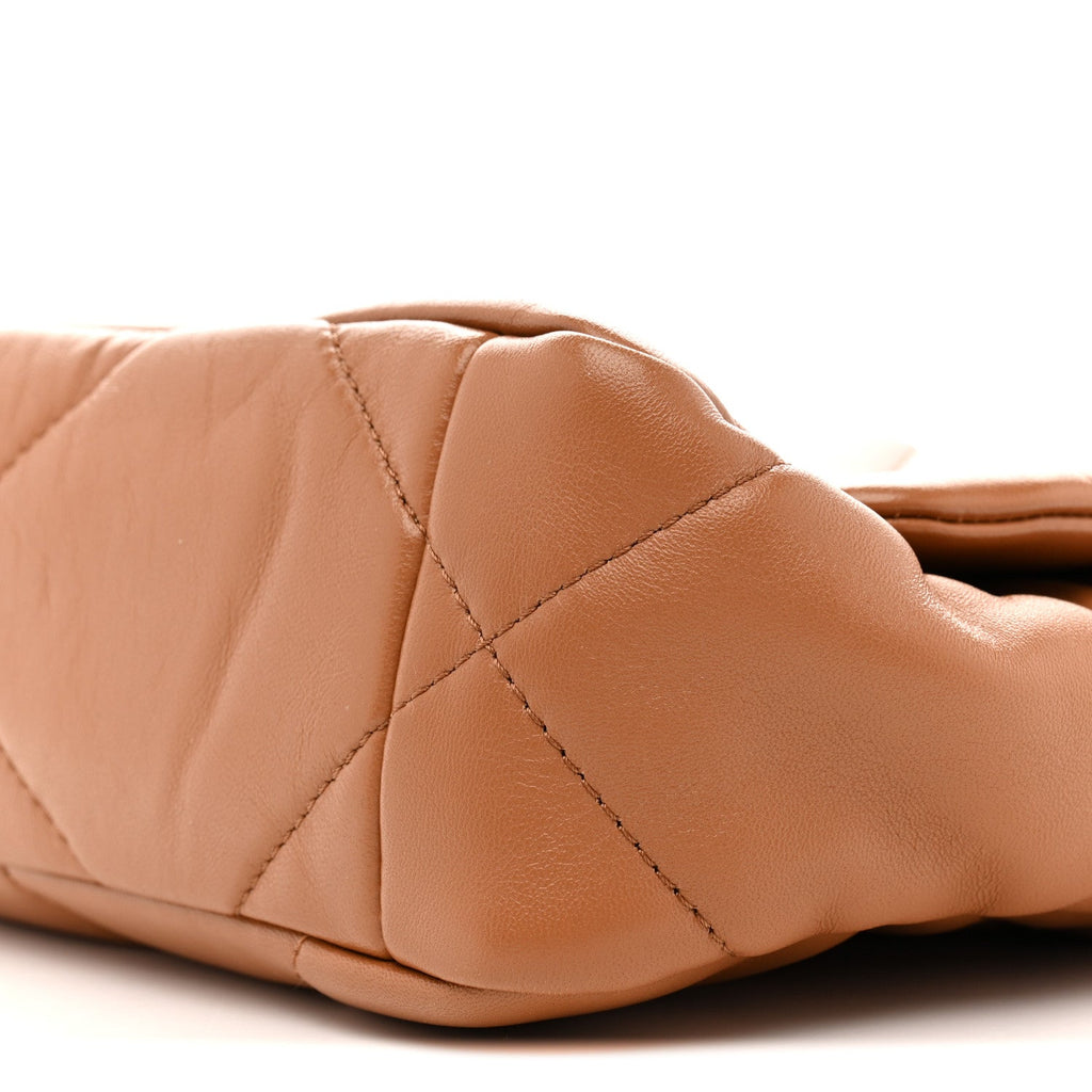 Lambskin Quilted Medium Chanel 19 Flap Brown