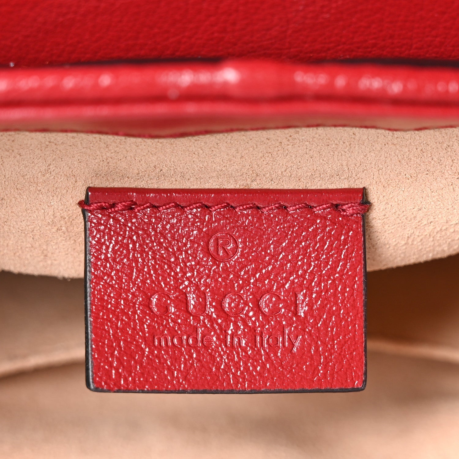 Vintage Effect Calfskin Matelasse Diagonal Mini Torchon GG Marmont Top Handle Shoulder Bag Black Romantic Cherry