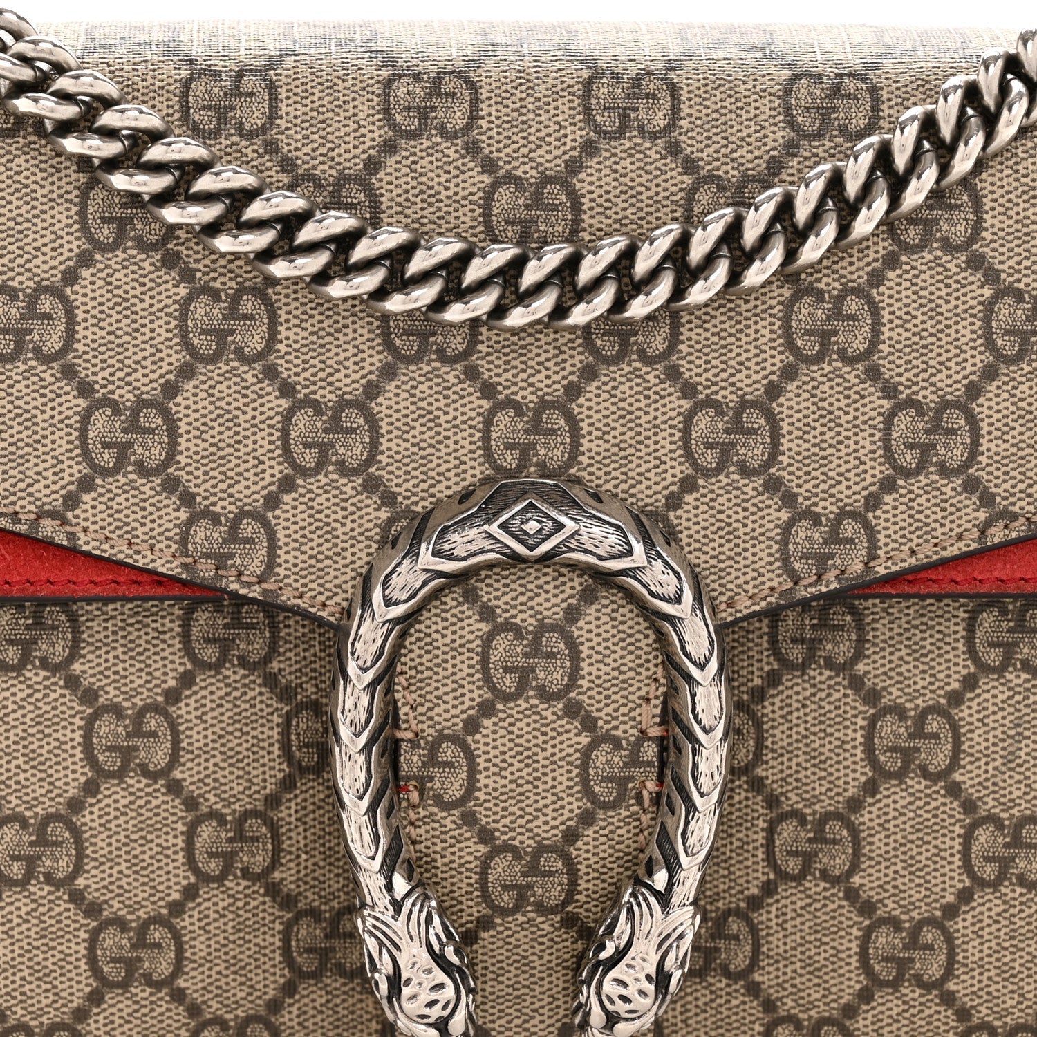 GG Supreme Monogram Small Dionysus Shoulder Bag Red