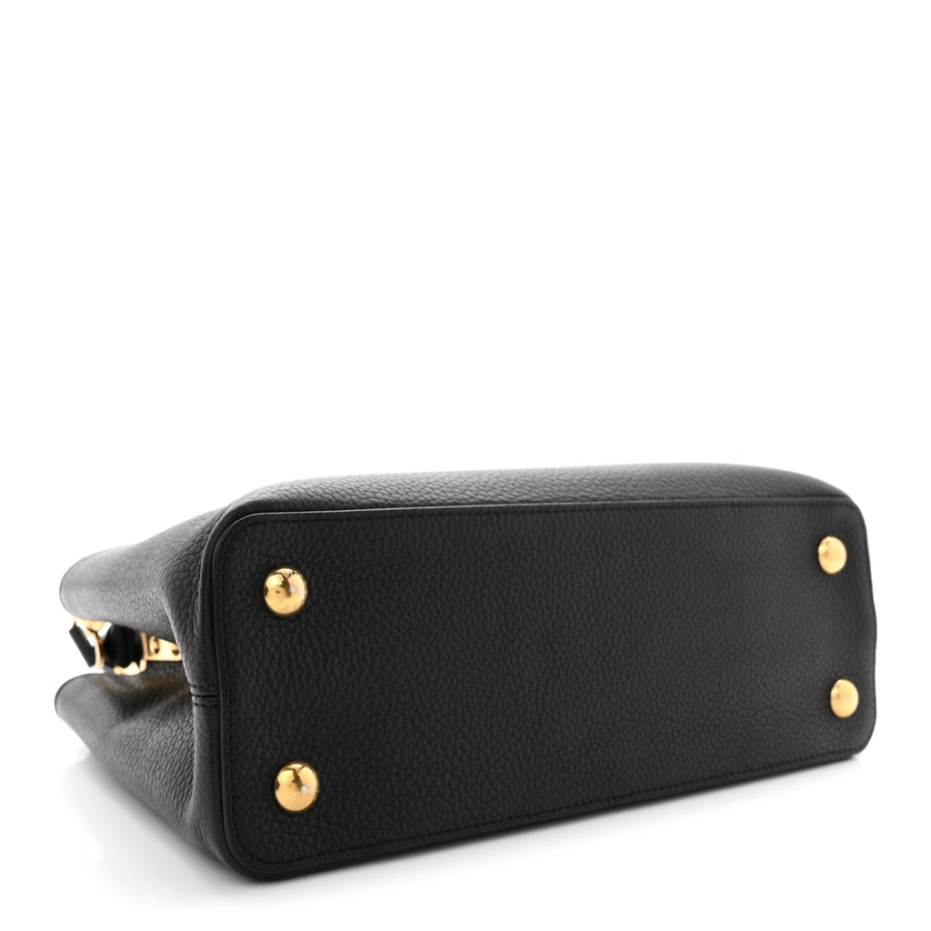 Taurillon Capucines MM Black Fuchsia