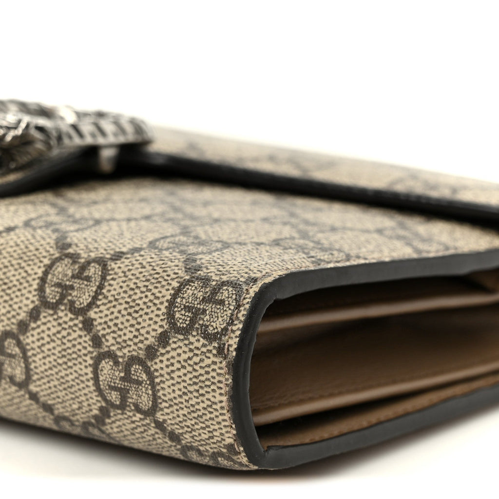 GG Supreme Monogram Mini Dionysus Chain Wallet Beige Taupe