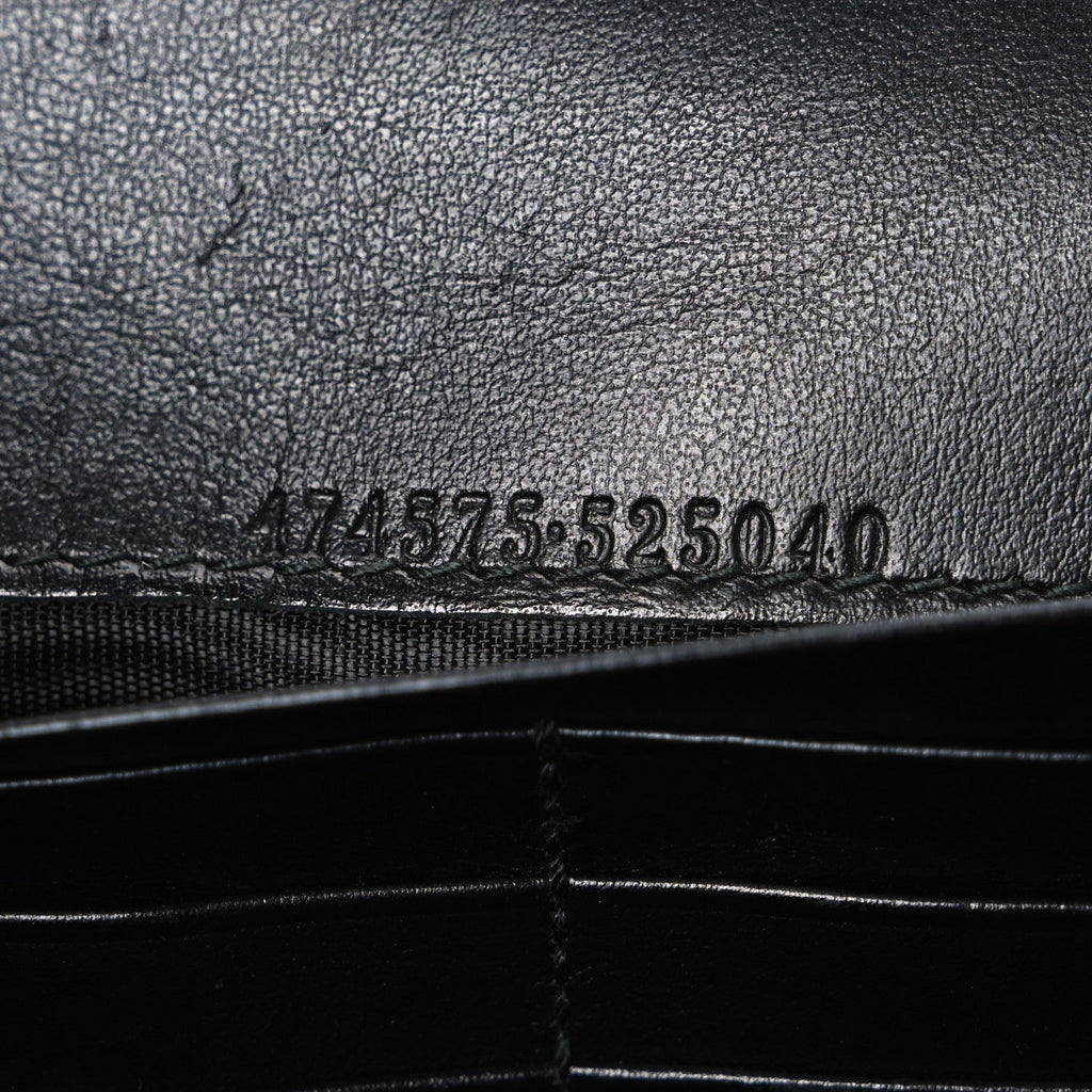 Calfskin Matelasse GG Marmont Chain Wallet Black