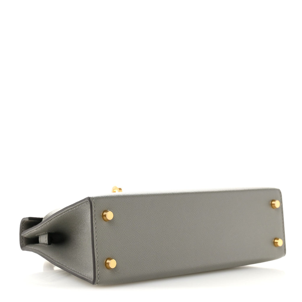 Madame Calfskin Mini Kelly Sellier 20 Gris Meyer