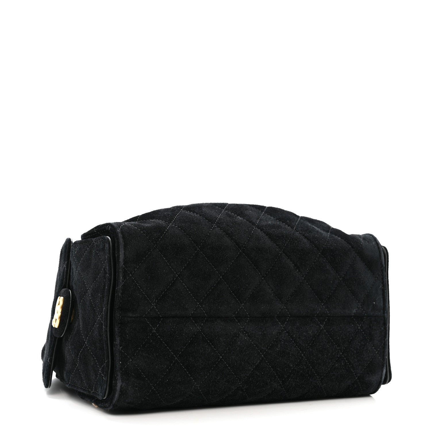 Suede Quilted Small Chanel 25 Handbag Black
