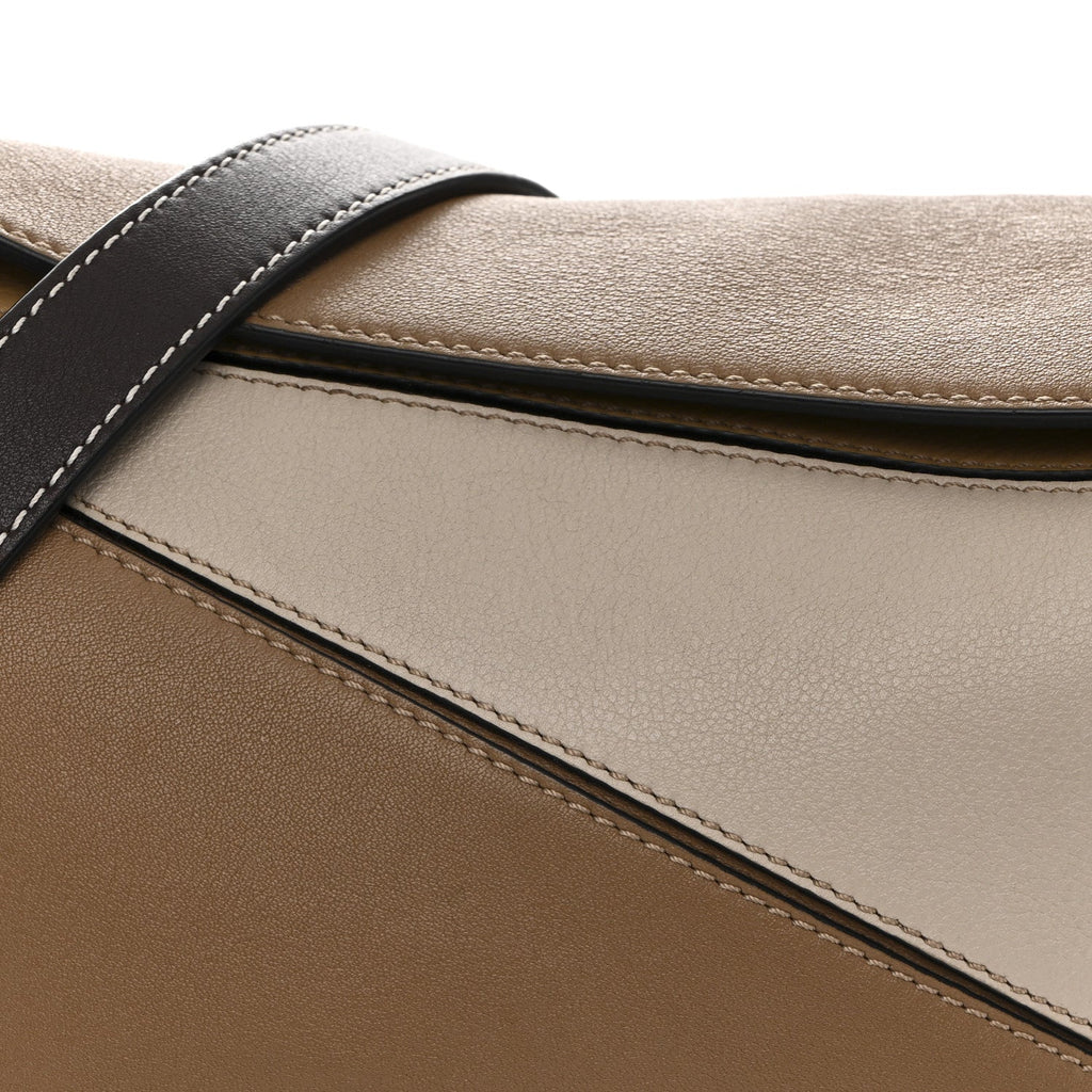 Calfskin Small Puzzle Bag Mocca Multicolor