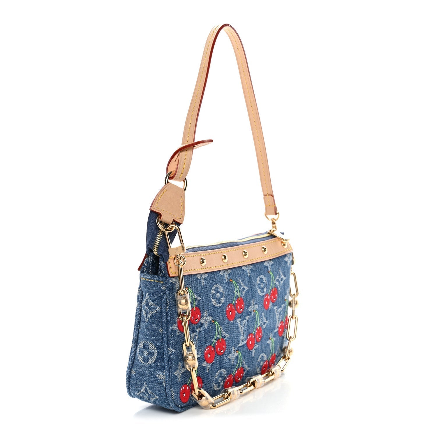 LV X TM Monogram Denim Cerises Pochette Accessories Blue