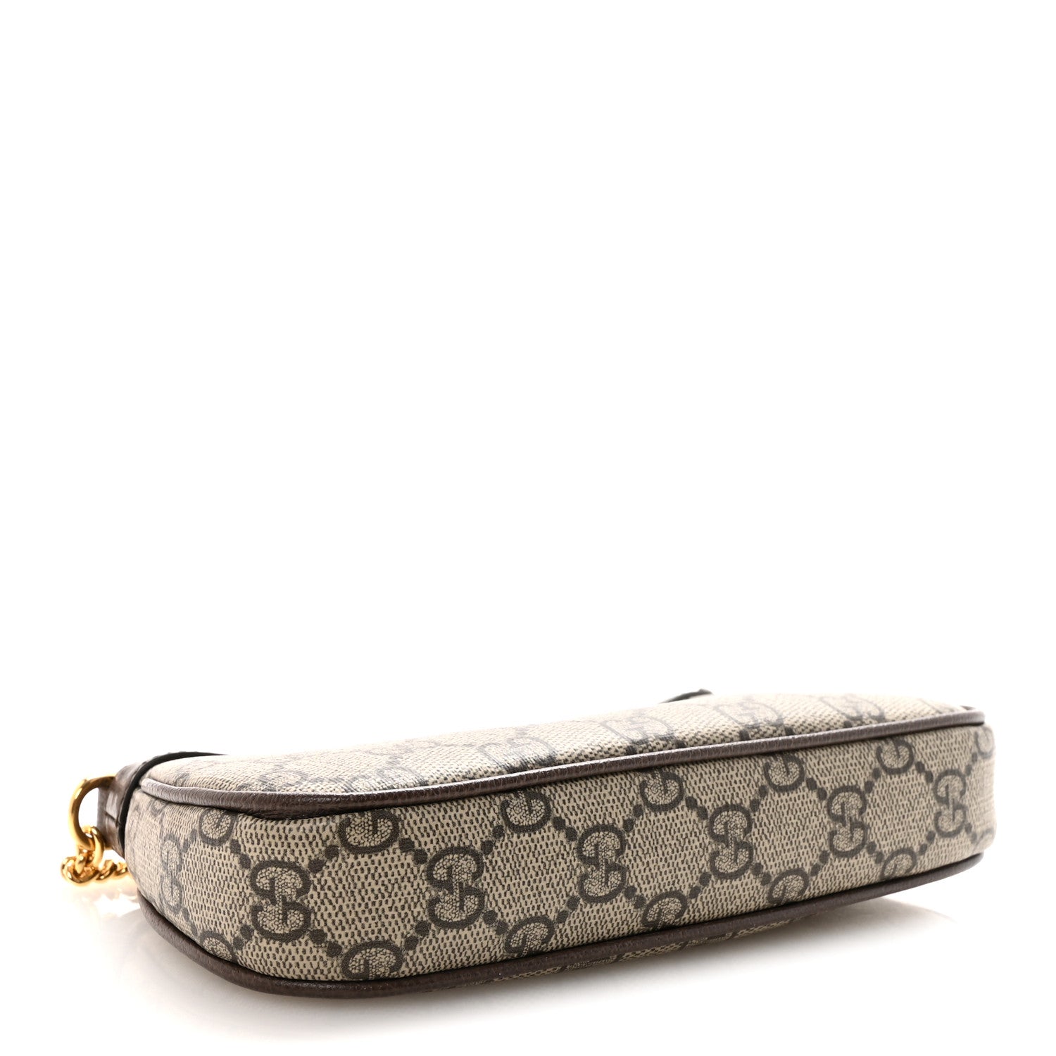 GG Supreme Monogram Textured Dollar Calfskin Mini Ophidia Chain Bag Beige Ebony