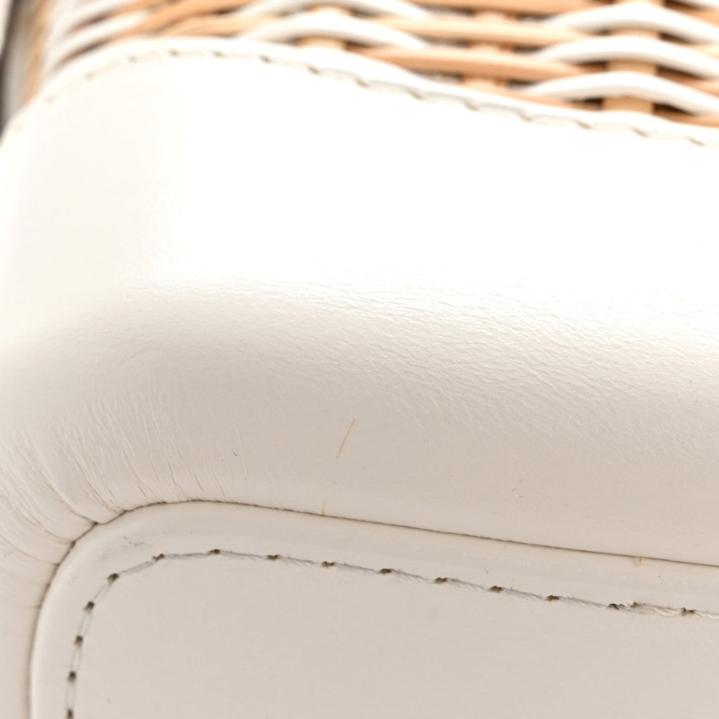 Rattan Calfskin Small Gabrielle Hobo Beige Ivory