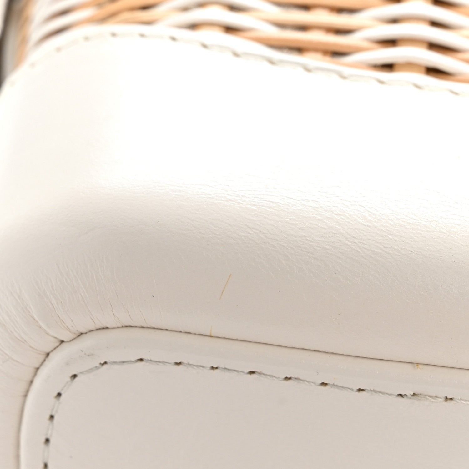 Rattan Calfskin Small Gabrielle Hobo Beige Ivory