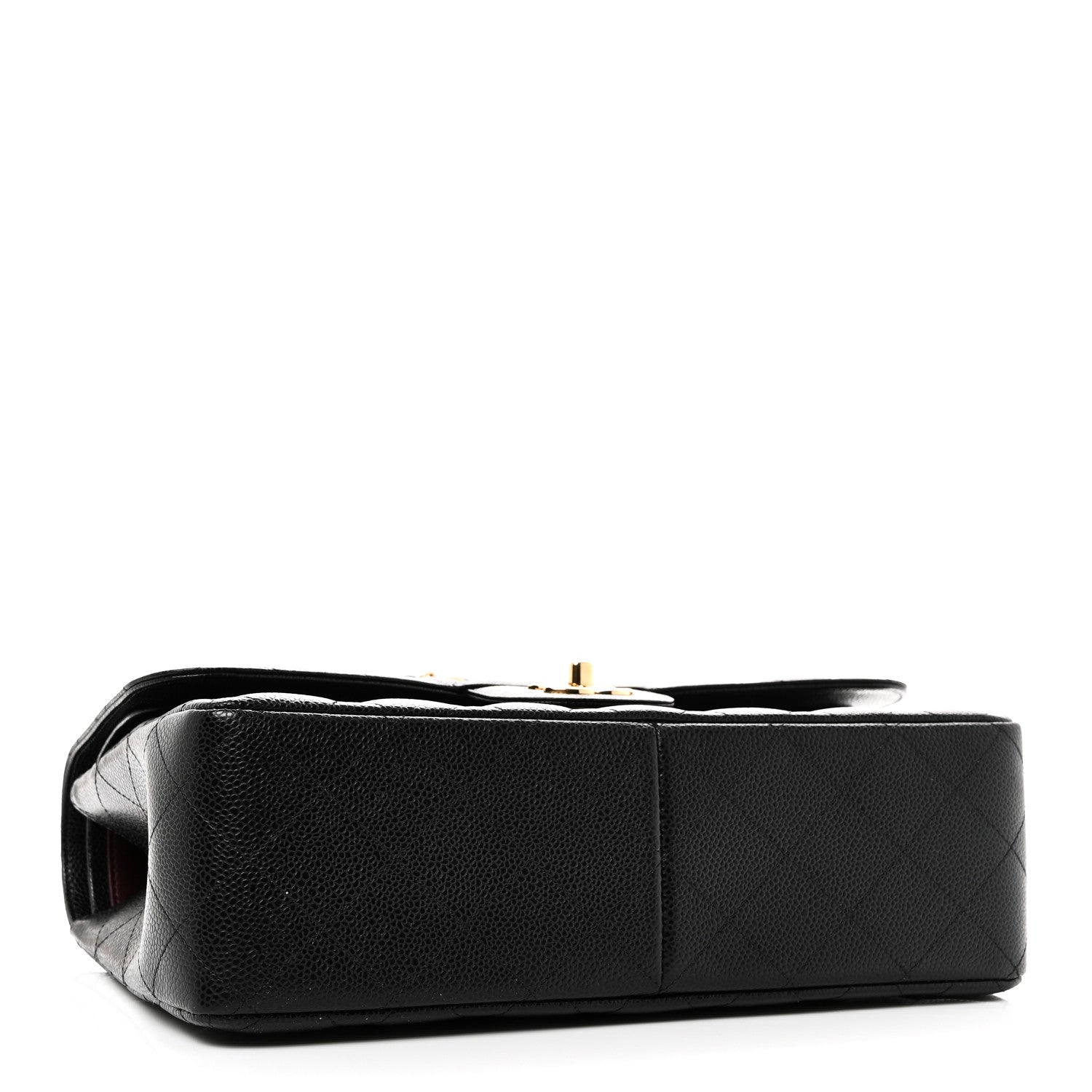 Caviar Quilted Jumbo Double Flap Black