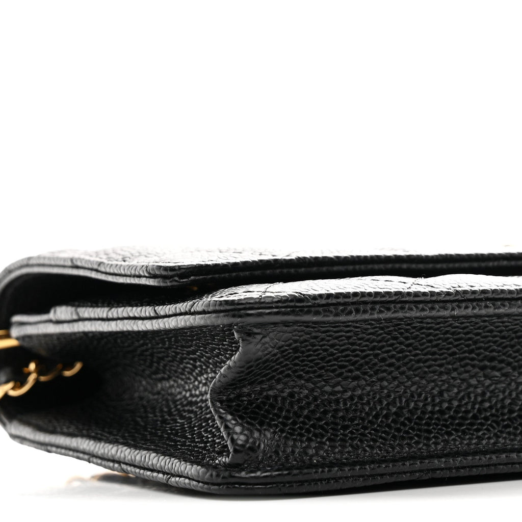 Caviar Quilted Wallet On Chain WOC Black