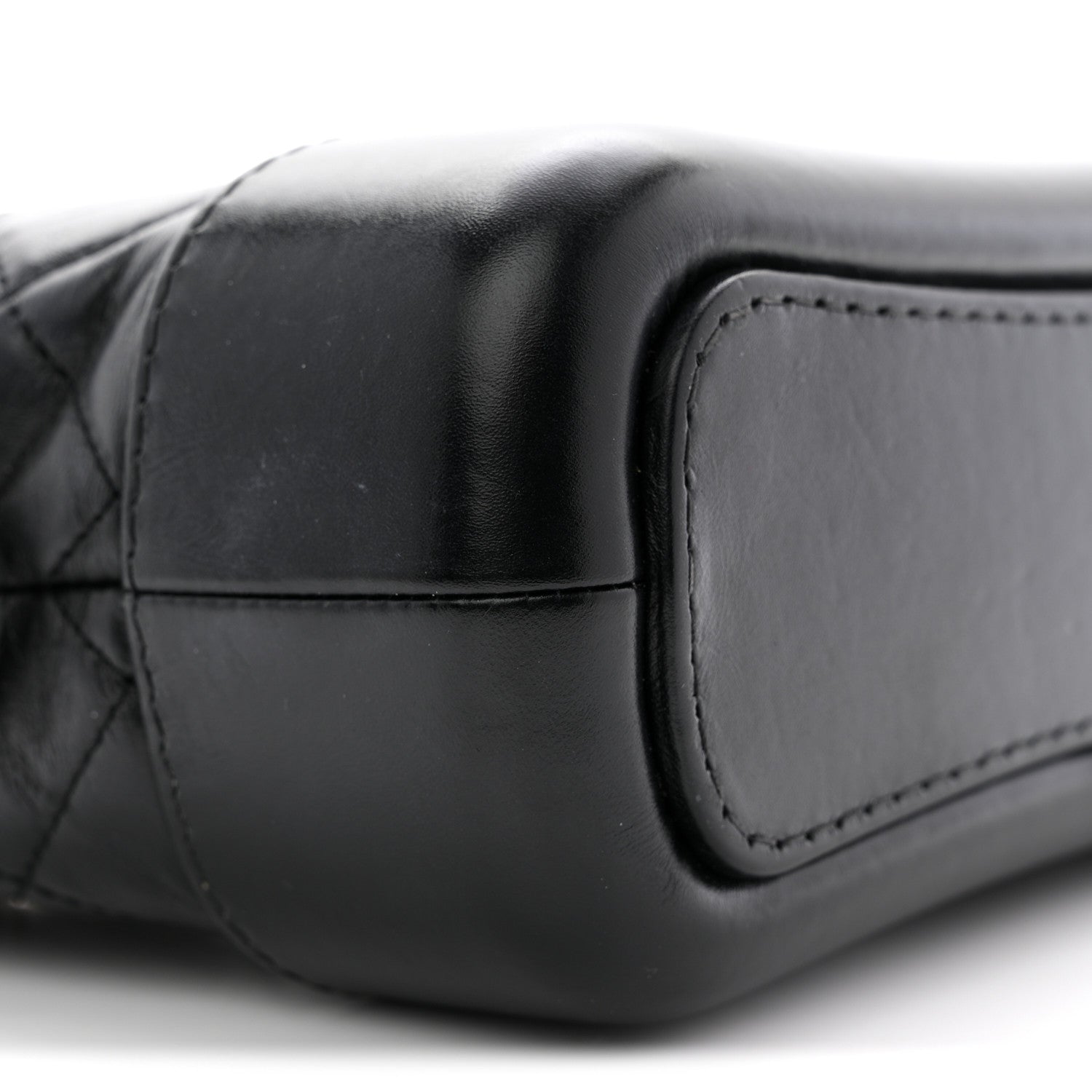 Aged Calfskin Quilted Small Gabrielle Hobo Black
