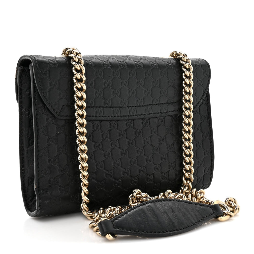 Microguccissima Mini Emily Chain Shoulder Bag Black