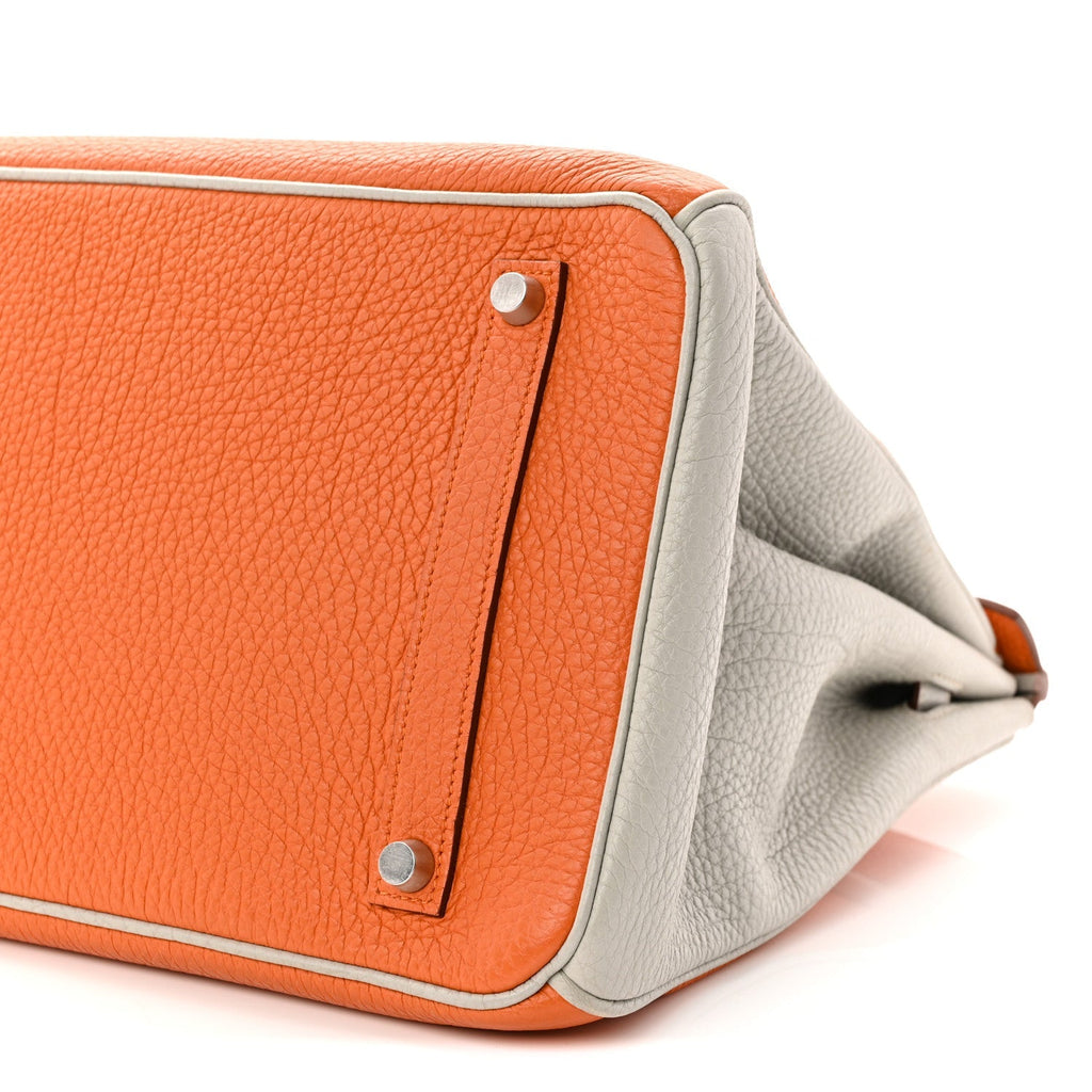 Togo Horseshoe Birkin 35 Orange Gris Perle