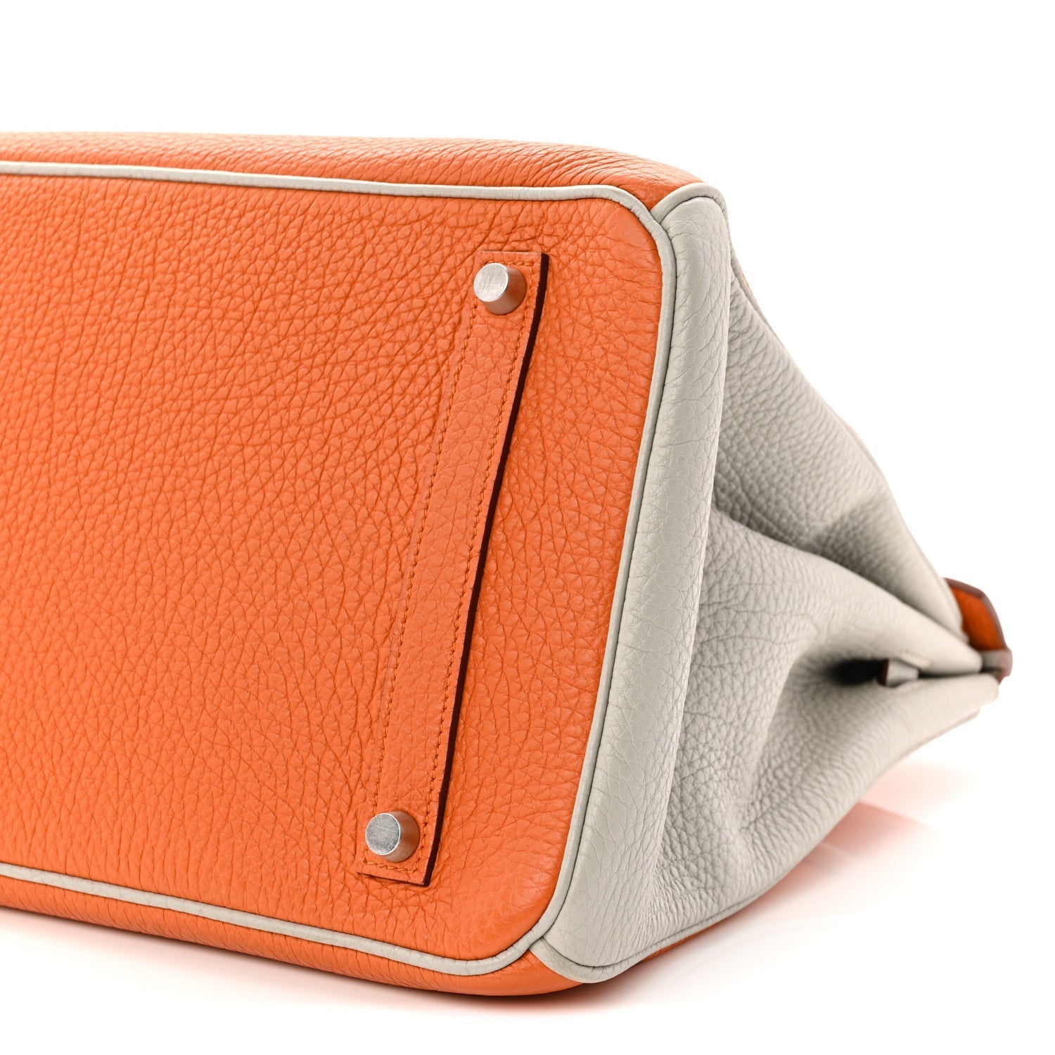 Togo Horseshoe Birkin 35 Orange Gris Perle