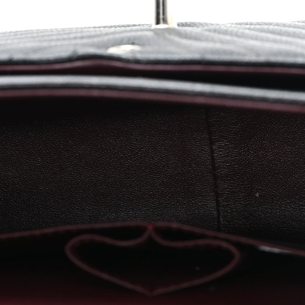 Caviar Chevron Quilted Jumbo Double Flap Black