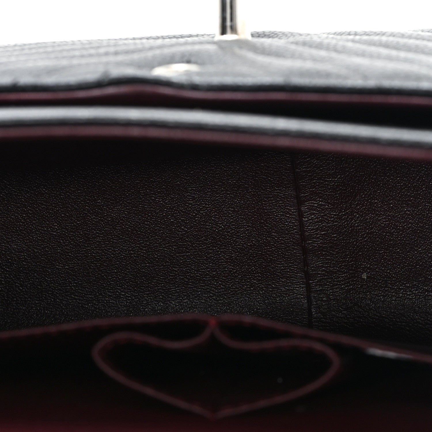 Caviar Chevron Quilted Jumbo Double Flap Black