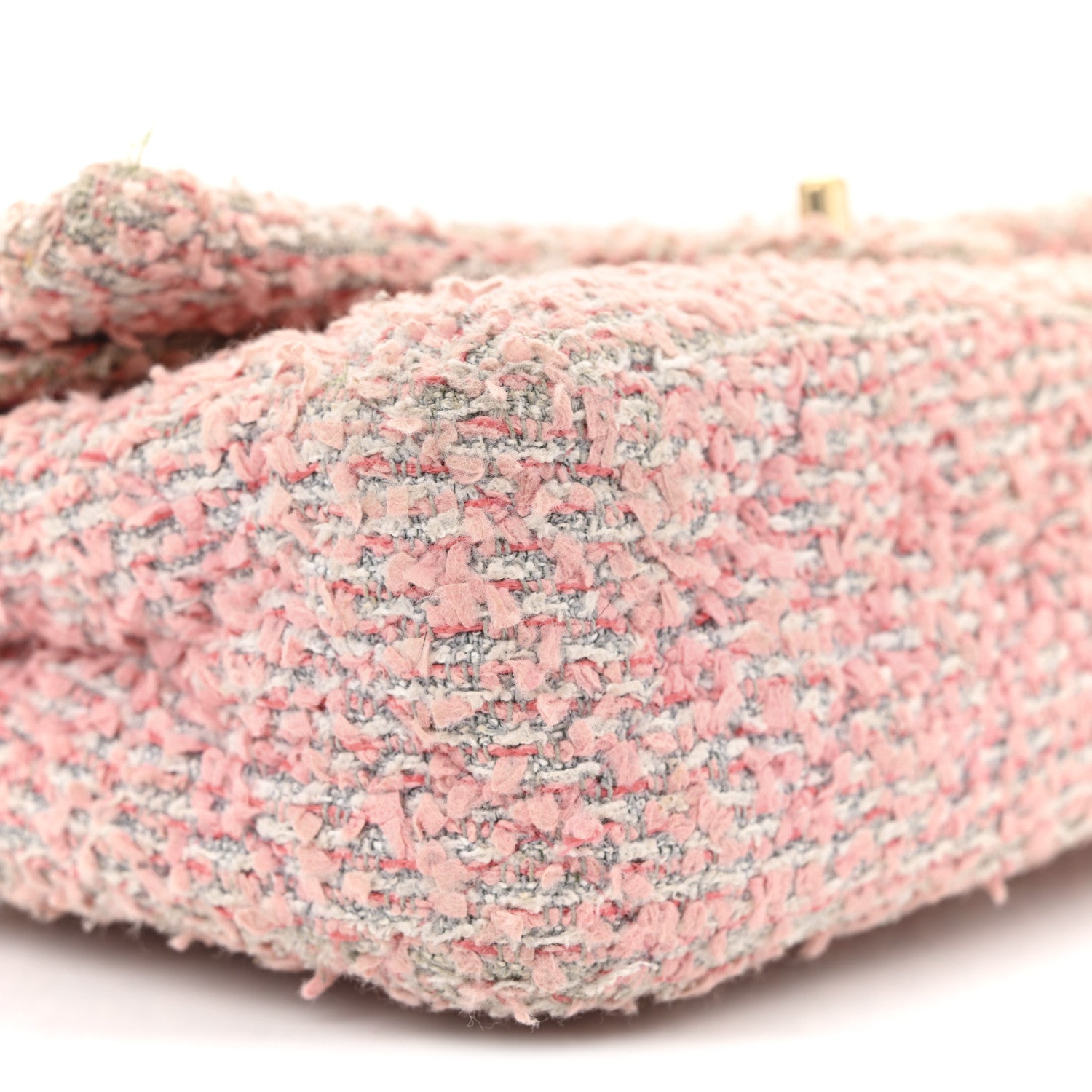 Tweed Medium Double Flap Pink