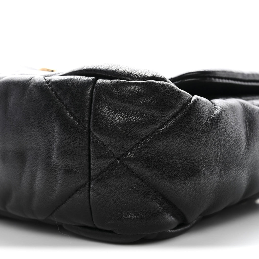 Lambskin Quilted Medium Chanel 19 Flap Black
