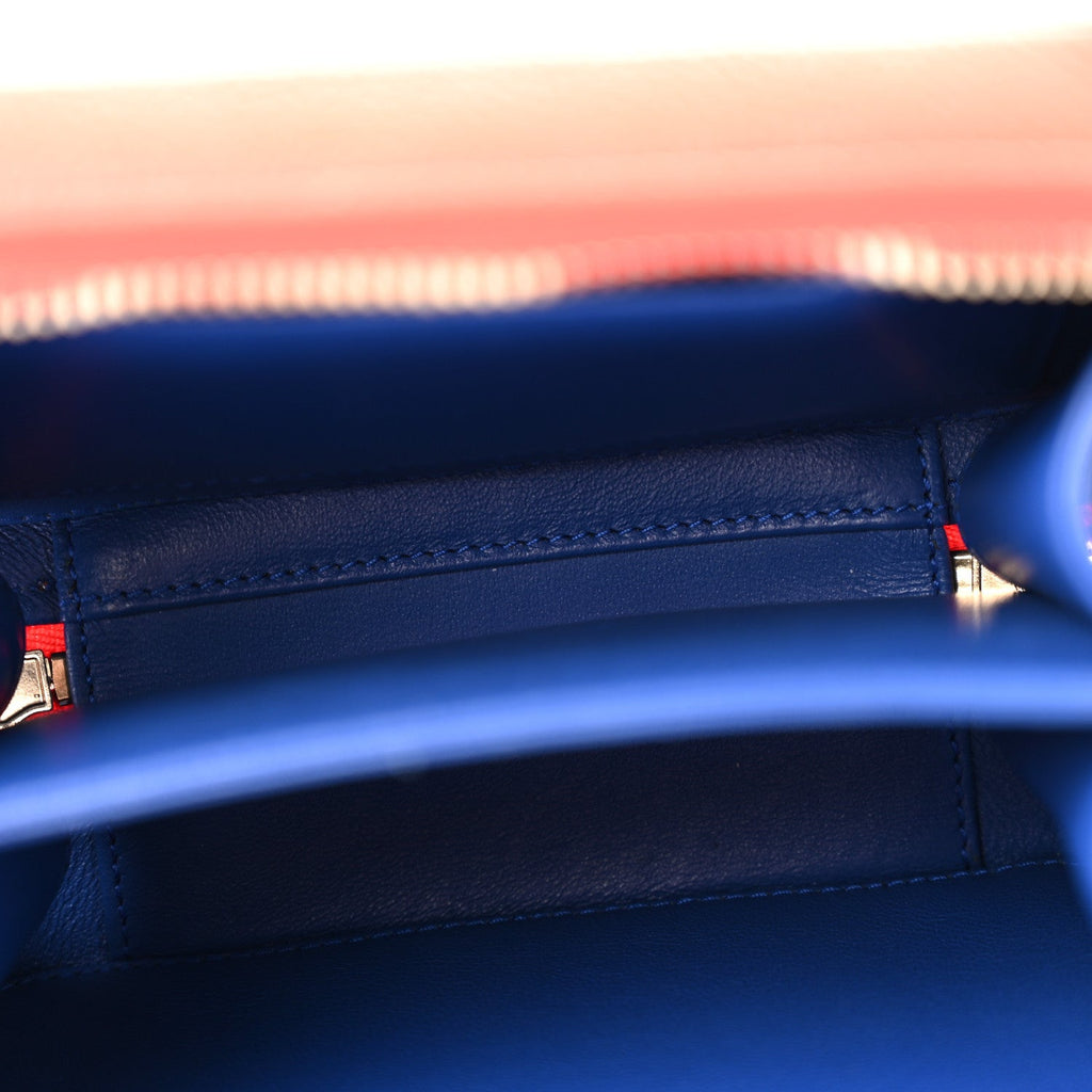 Caviar Quilted Small CC Filigree Vanity Case Blue White Red
