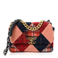 Tweed Quilted Medium Chanel 19 Flap Red Navy Multicolor