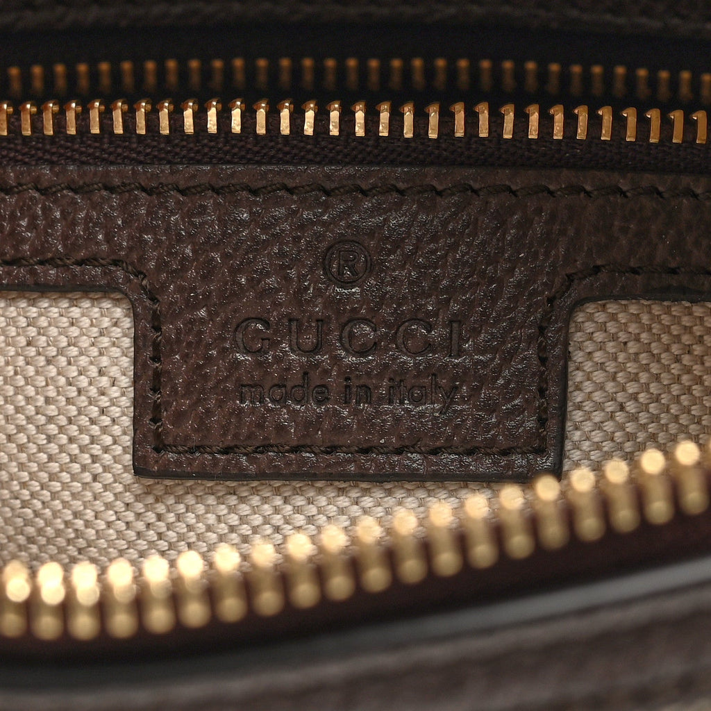 GG Supreme Monogram Textured Calfskin Web Super Mini Ophidia Shoulder Bag Beige Ebony New Acero