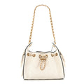 Braided Raffia Calfskin Mini Chanel 25 Handbag White Black