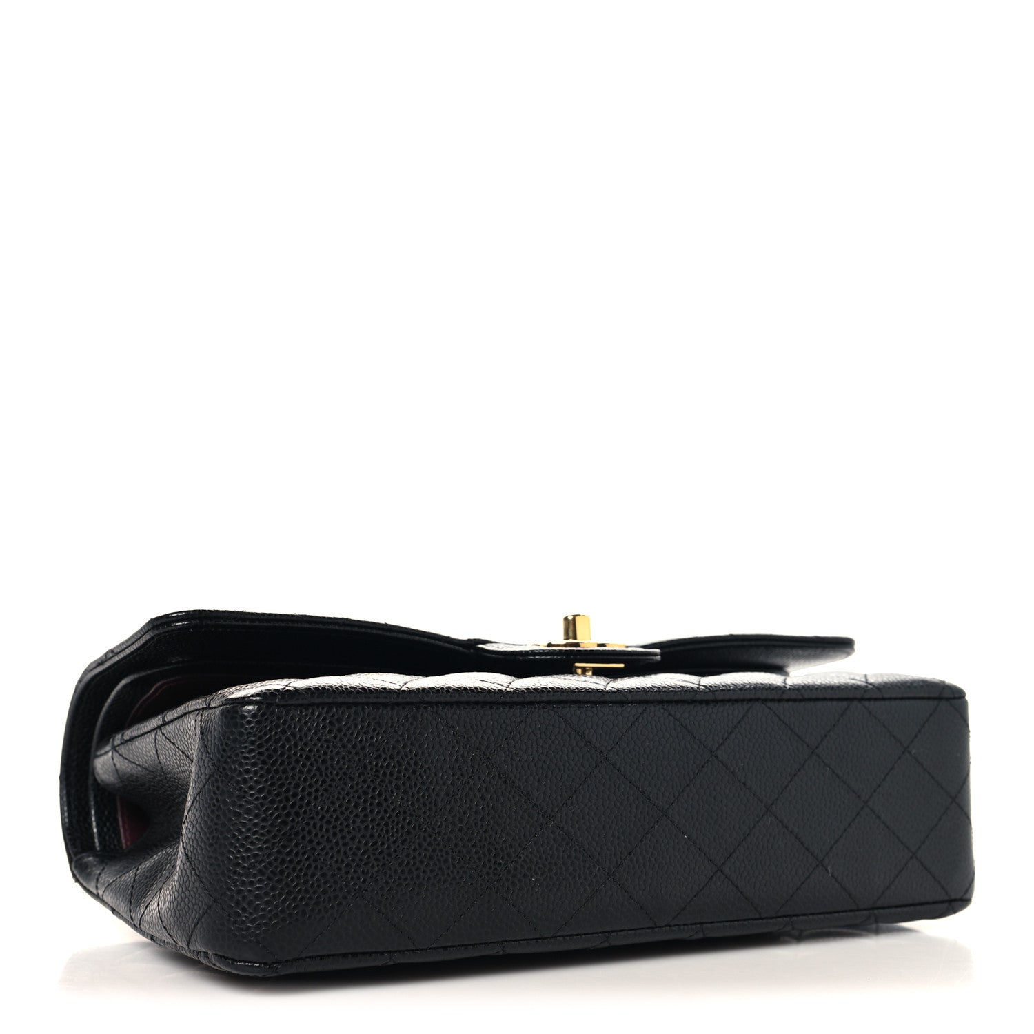 Caviar Quilted Medium Double Flap Black