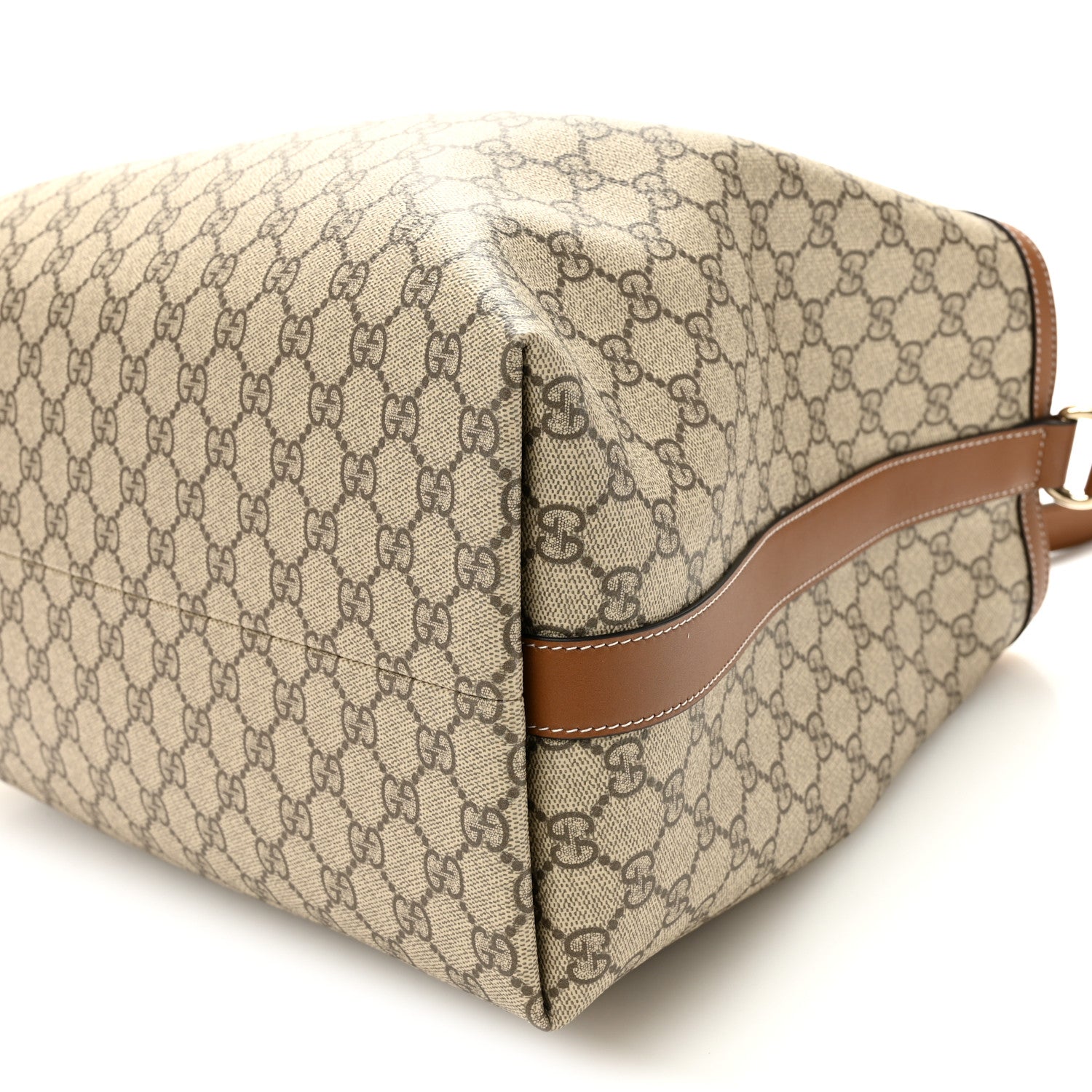 GG Icon Monogram Padlock Shoulder Bag Beige Dark Brown