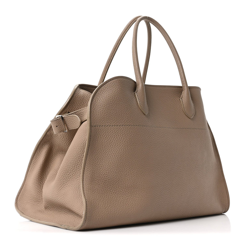 Matte Grained Calfskin Soft Margaux 15 Dark Taupe