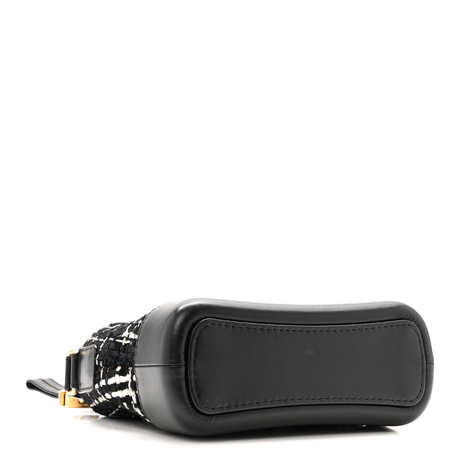 Tweed Calfskin Small Gabrielle Hobo Black White