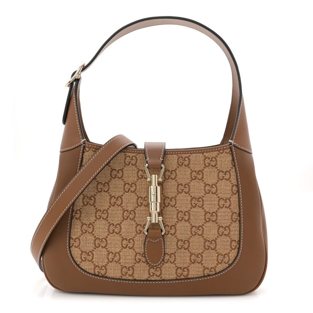 Raffia GG Supreme Monogram Calfskin Small Jackie 1961 Hobo Natural
