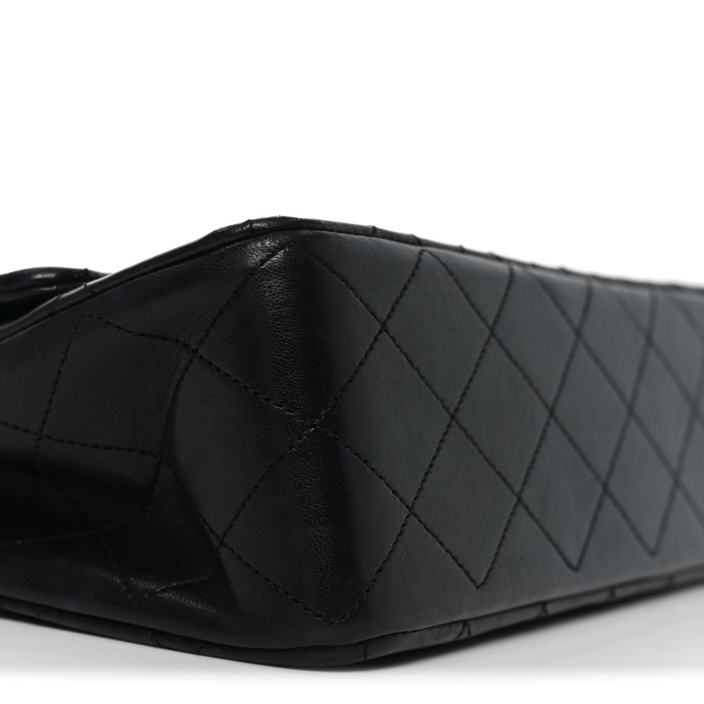 Lambskin Quilted Small Double Flap Black